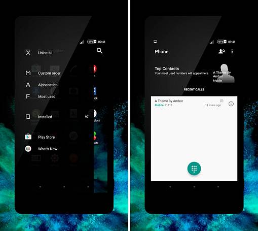 Скриншоты из xBlack - Teal Theme for Xperia