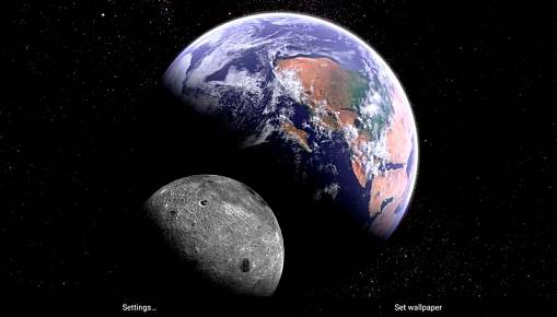 Скриншоты из Earth & Moon Gyro 3D Parallax Live Wallpaper