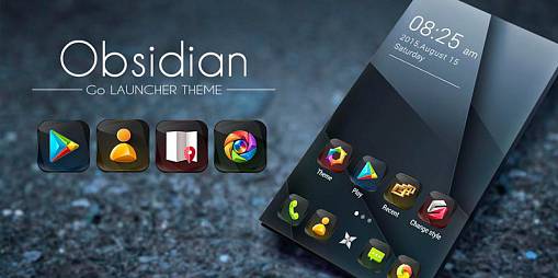 Скриншоты из Obsidian GO Launcher Theme