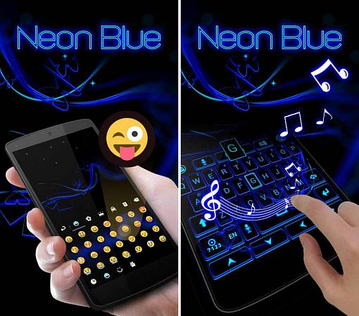 Скриншоты из Neon Blue GO Keyboard Theme