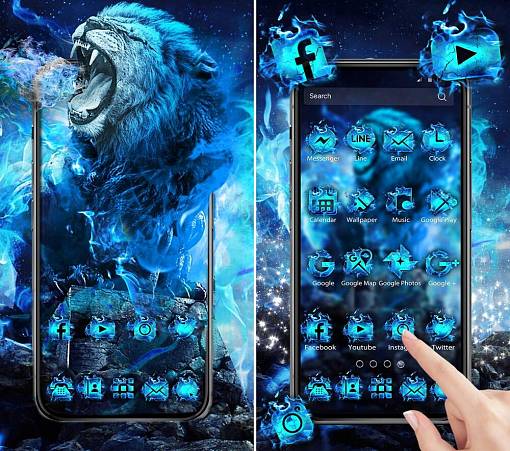 Скриншоты из Flaming Wild Lion Themes Live Wallpapers